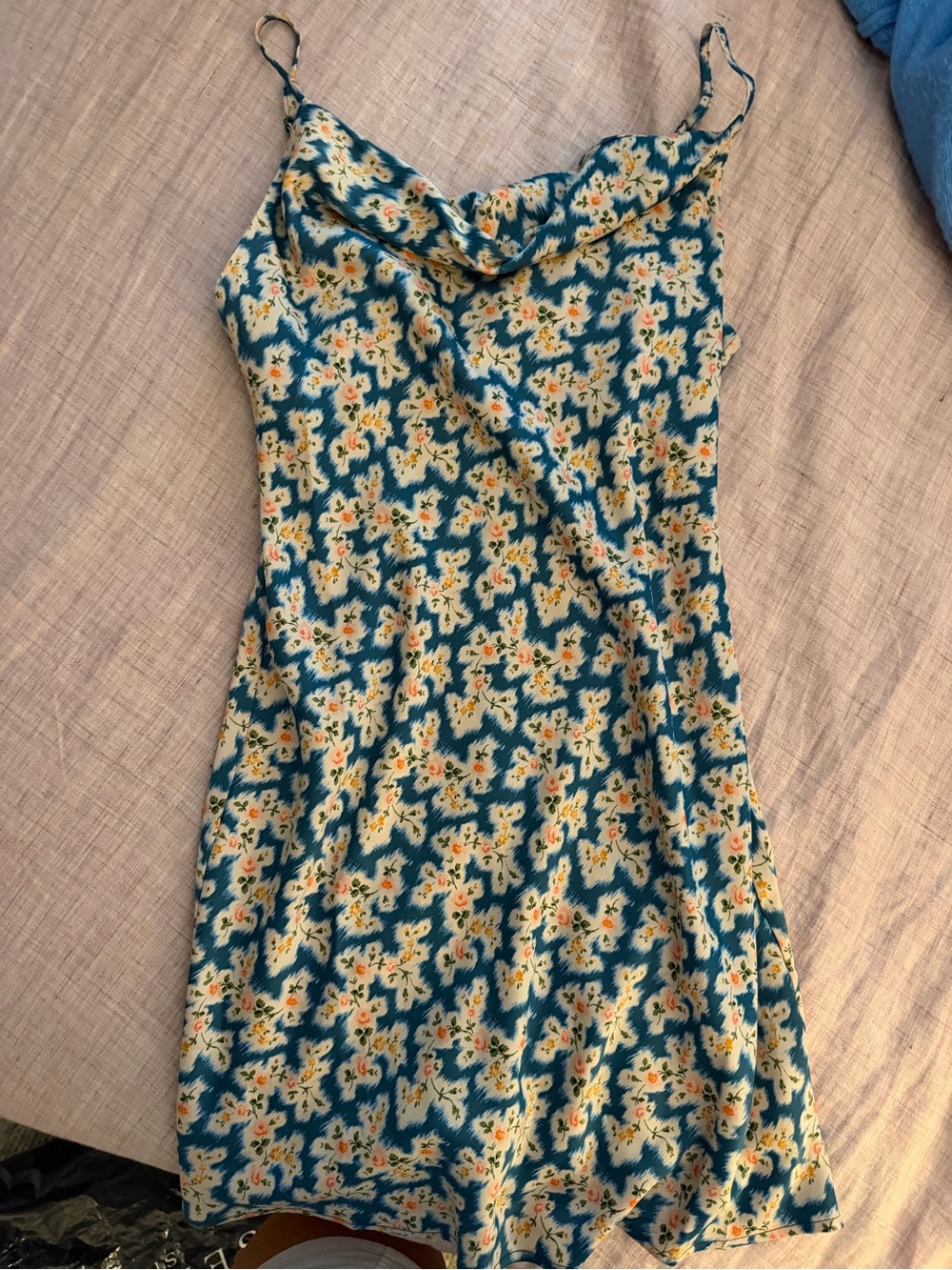 Urban Outfitters Teal Floral Slip Dress